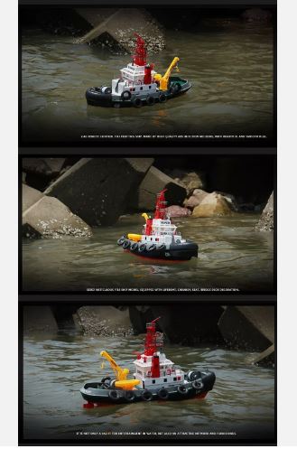 RC Henglong 3810 2.4G RTR Seaport Tug Boat With Lights & WORKING WATER HOSE