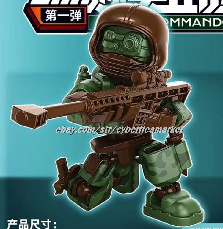 Flame Commando Factions - 4 inch posable Military action Mercs - QUAD SQUAD of 4
