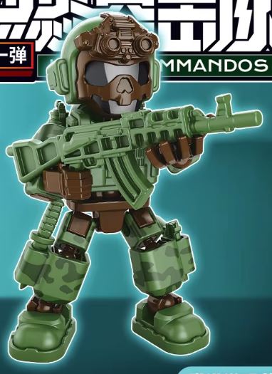 Flame Commando Factions - 4 inch posable Military action Mercs - QUAD SQUAD of 4
