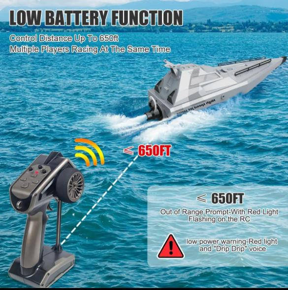RC Police Pursuit Ship with operating Water Cannon / RC Camo Attack Boat