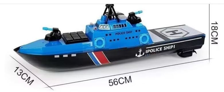 RC Police Pursuit Ship with operating Water Cannon / RC Camo Attack Boat