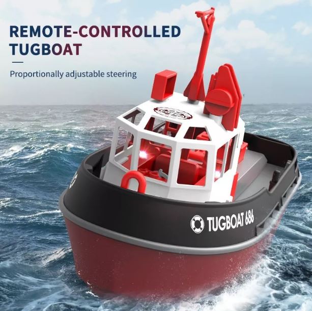 RC Tugboat 686 Model (1/72) - 2.4G, Wireless, Dual Motor, Remote Control,