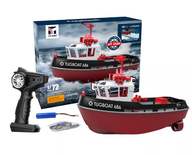 RC Tugboat 686 Model (1/72) - 2.4G, Wireless, Dual Motor, Remote Control,