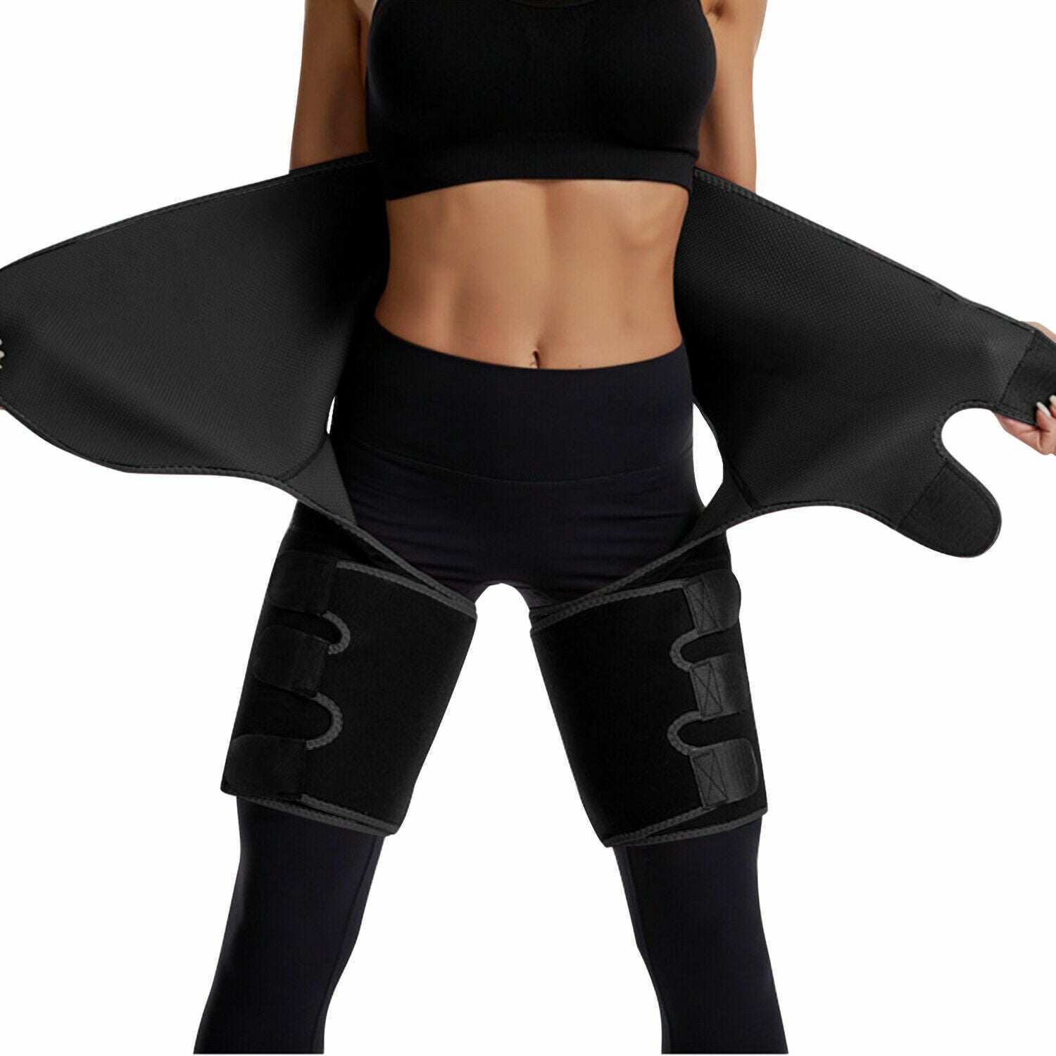Thigh Trimmer High Waist Belt With Butt Lifter Slimming Body Shaper Sweat Band