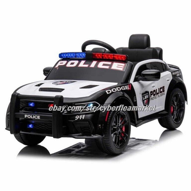 Licensed Dodge Challenger SRT Hellcat Police car 12v kid ride on with Remote New