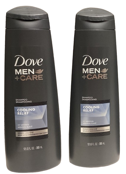 Dove Men + Care Shampoo Cooling Relief Icy Menthol 12 Fl Oz New TWIN PAK