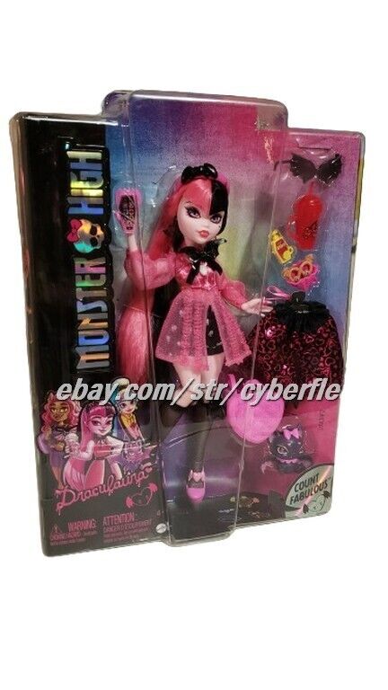 Mattel Monster High Draculaura Doll Play Set w/Pet Count Fabulous
