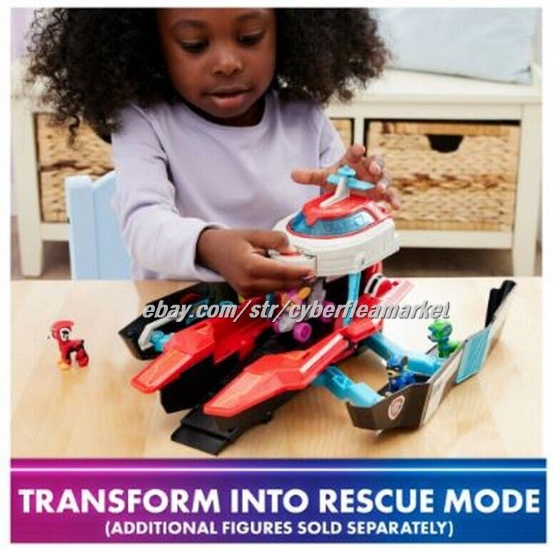 Paw Patrol The Mighty Movie Aircraft Carrier HQ with Chase Action Figure "NEW"