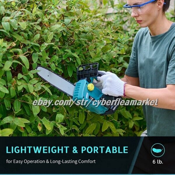 TERRADISE Cordless Electric Chainsaw for Home Gardening Woodwork Hedge Trimming