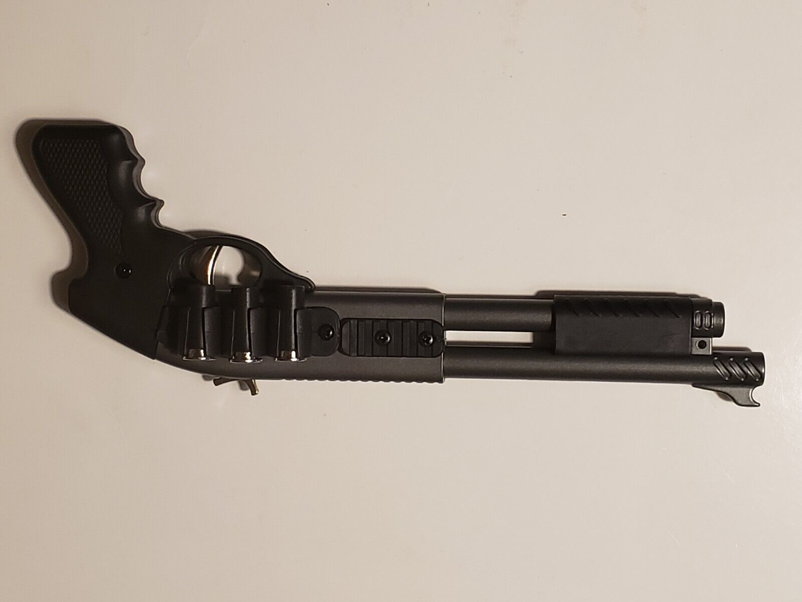 Rubber Band Gun & Mini Metal Folding 6 Shot & Shotgun Keychain