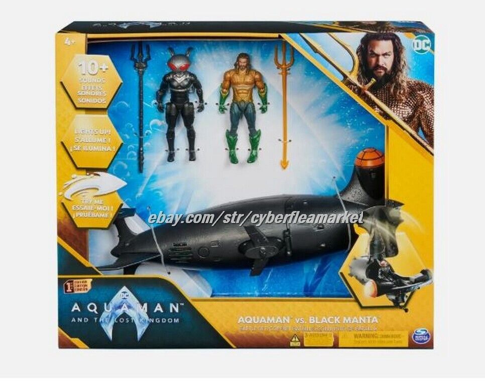 DC Comics Aquaman vs Black Manta Action Figure Battle Set with Submarine - New