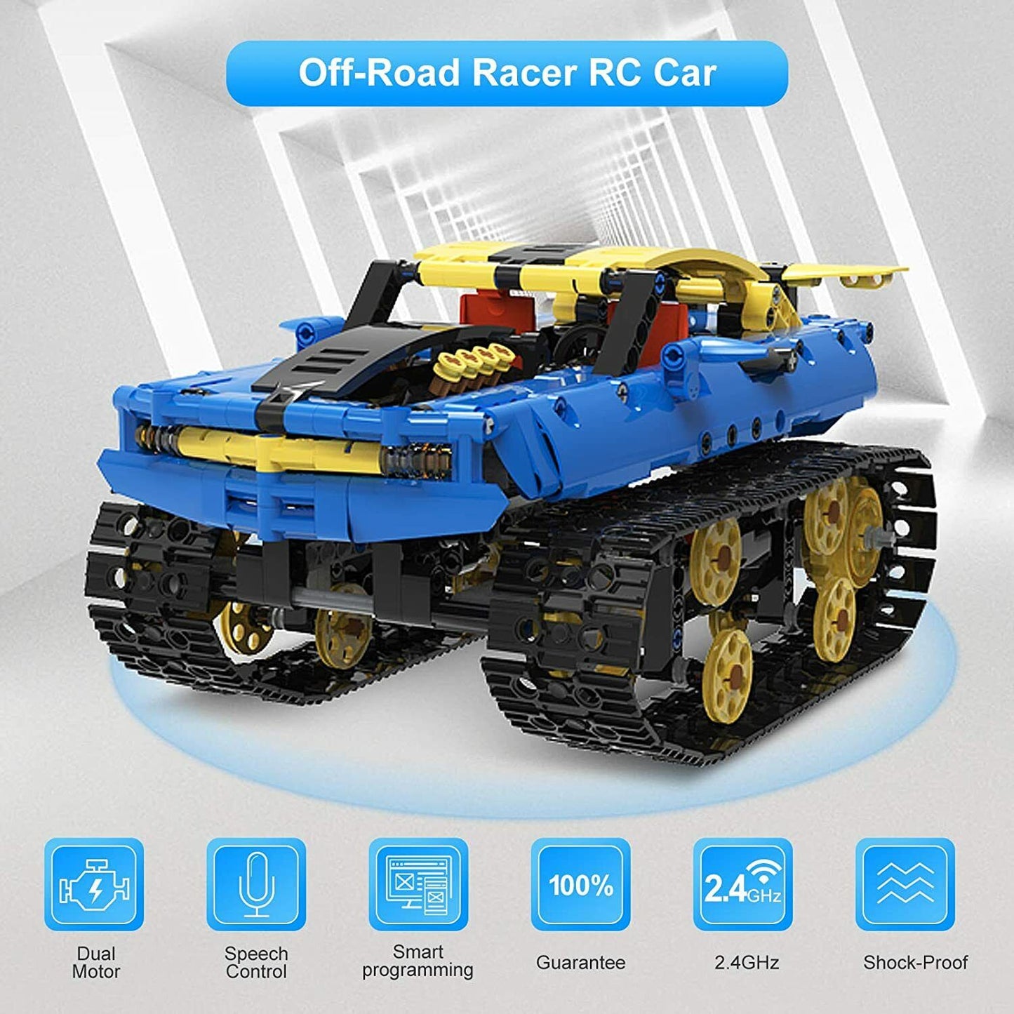  STEM Remote Control Building Kit, R/C TRACKED Off-Road Vehicle with lights