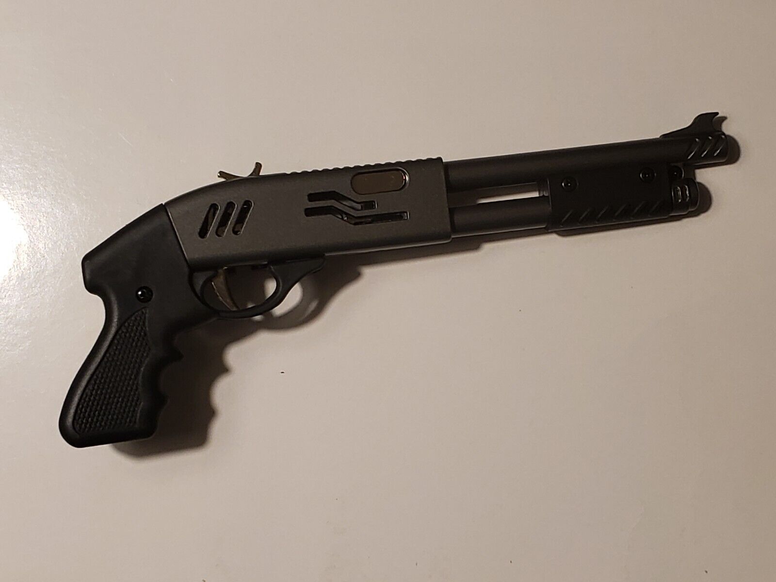 Rubber Band Gun & Mini Metal Folding 6 Shot & Shotgun Keychain