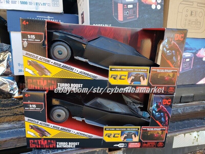 New DC THE BATMAN 1:15 Turbo Boost BATMOBILE RC Car Wheelie Action SPIN MASTER