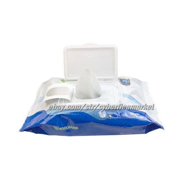 Hocleans 75% Alcohol wet Sanitizer Wipes 24 PACKS of 50 (1200 Wipe) NEW CASE