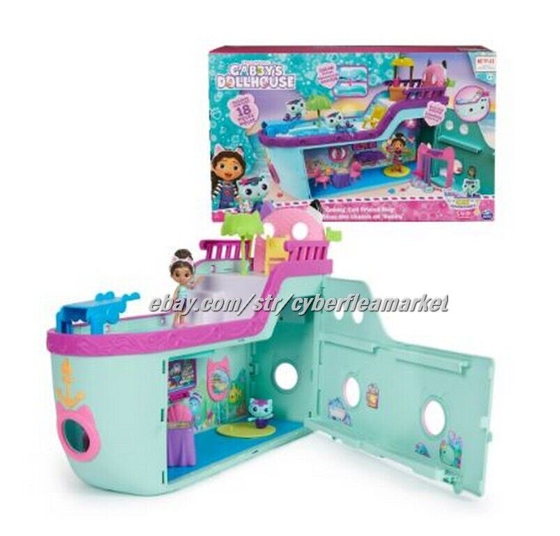 Gabby’s Dollhouse, Gabby Cat Friend Ship Cruise Ship Toy Vehicle Playset NEW