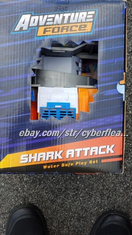 Adventure Force Shark Attack Water Safe, Toy Boat, Die-Cast Vehicle Playset