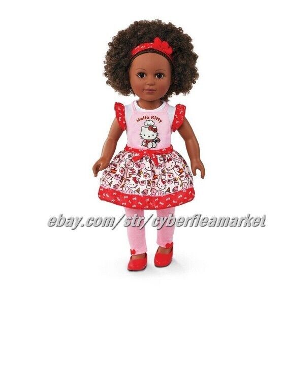 My Life As 18 inch Poseable Black Hello Kitty Baker Doll with Dark Brown Hair