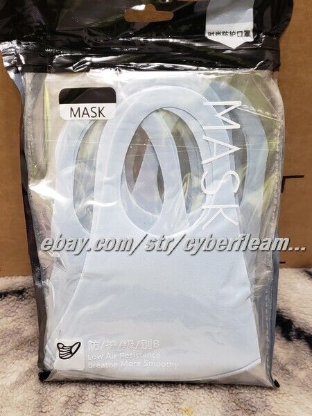 LIGHTWEIGHT REUSABLE WASHABLE 10 PACK FACE MASK - BLACK, BLUE, PINK, WHITE, GREY
