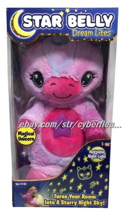 Ontel Star Belly Dream Lites Stuffed Animal Night Light Magical Pink Unicorn