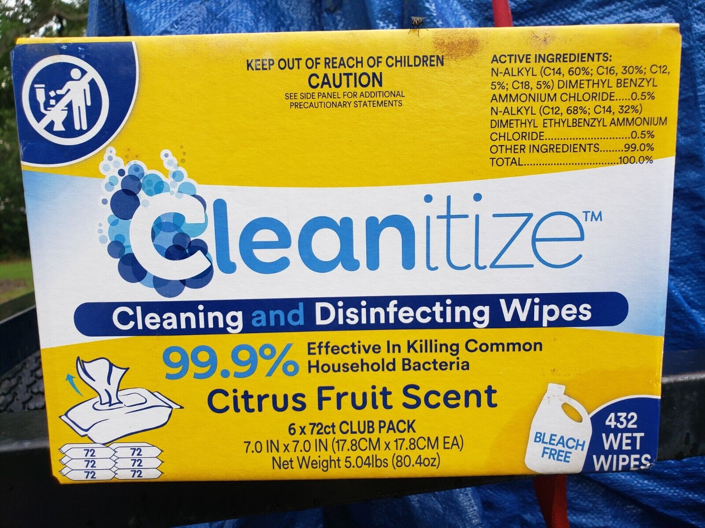 Cleanitize Cleaning And Sanitizing Wipes Case / 6 Packs 72 Count Each 432 Total