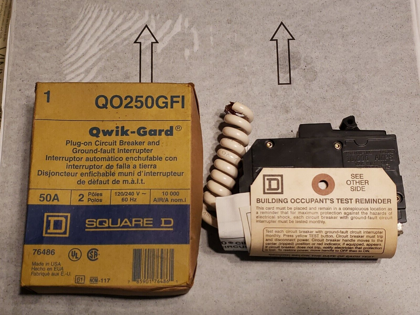 Square D QO250GFI 50A GFCI Circuit Breaker