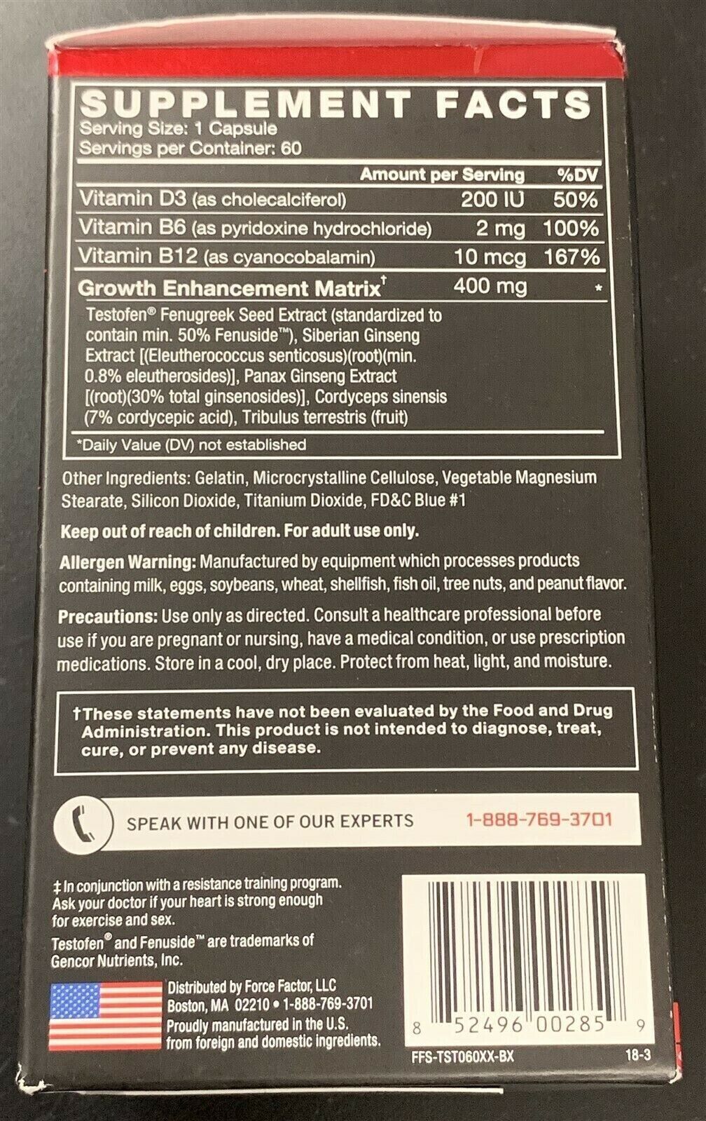 Force Factor Test X180 Alpha Testosterone Booster - 120 Capsules