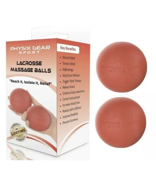 Lacrosse Balls Roller by Physix Gear Massage Set for Plantar Fasciitis 2BALL SET