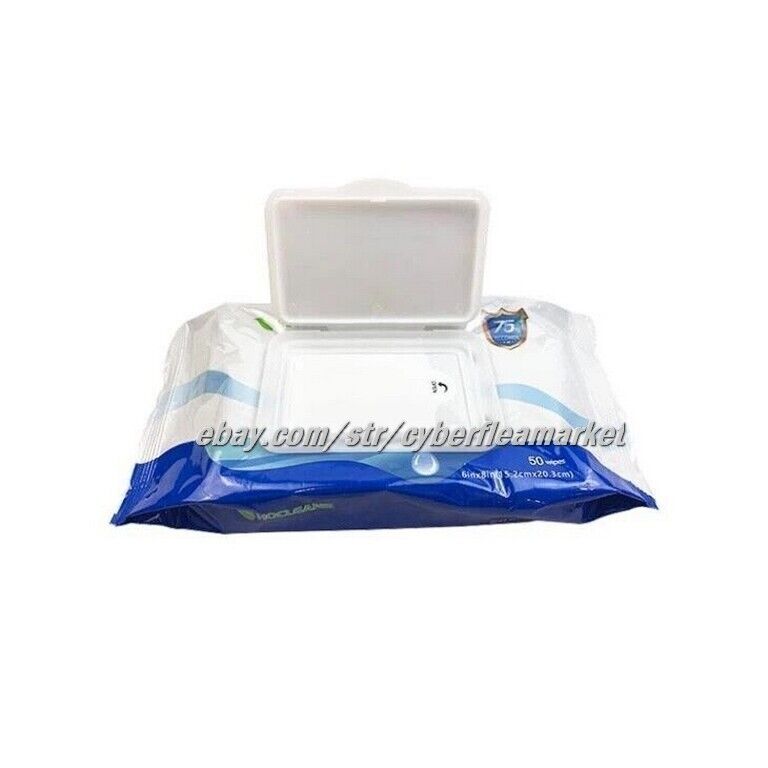 Hocleans 75% Alcohol wet Sanitizer Wipes 24 PACKS of 50 (1200 Wipe) NEW CASE
