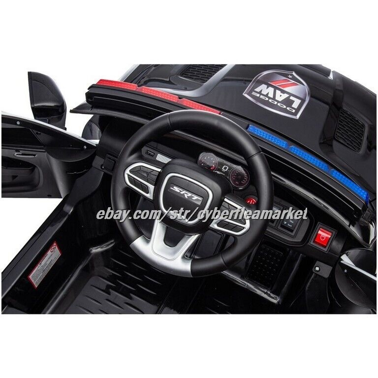 Licensed Dodge Challenger SRT Hellcat Police car 12v kid ride on with Remote New