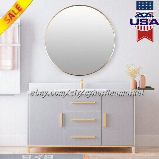 White Circle Wall Mirror 32 Inch Round For Entryways Washrooms & ANY AREA