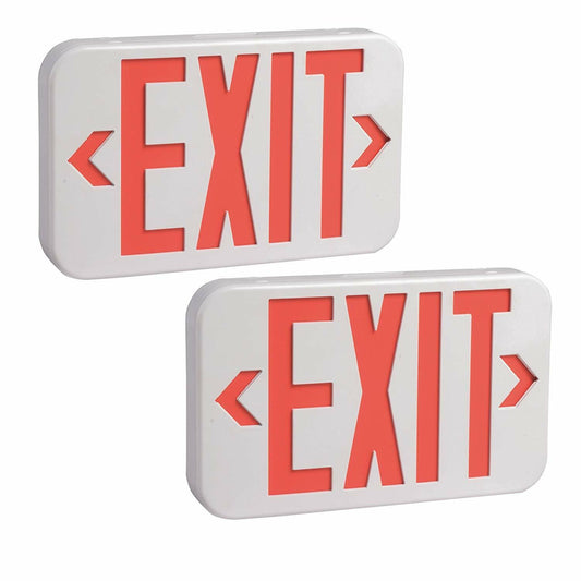 Rechargeable LED "EXIT" sign emergency lights with battery backup LED, Pk of 2