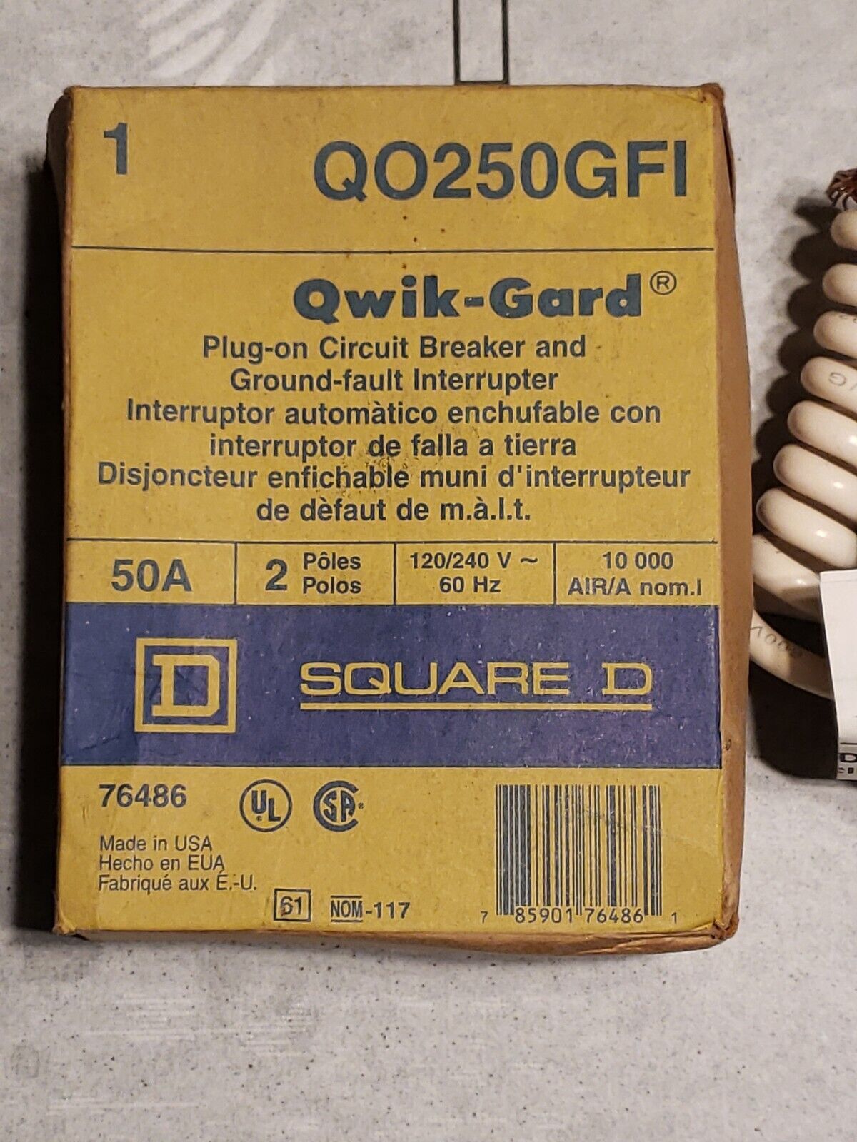 Square D QO250GFI 50A GFCI Circuit Breaker