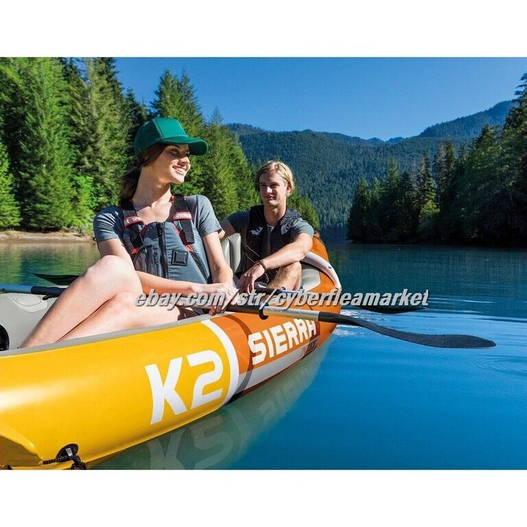 Intex Sierra K2 Inflatable Kayak Oars Hi-Output Pump Carry Bag Free Shipping