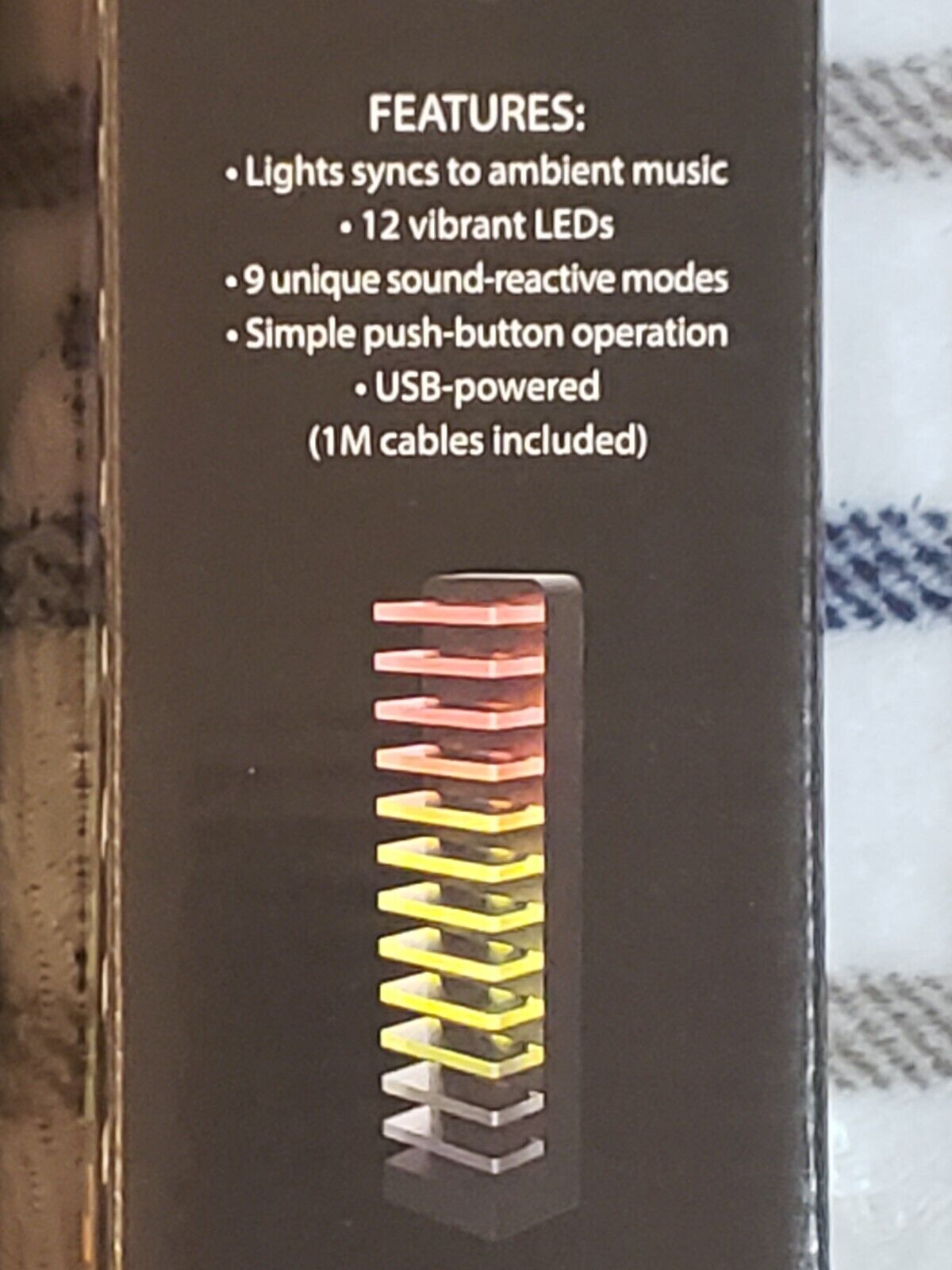 Sound-Activated 2 pk Color Changing LED Light Bars ~ 12 lights/bar 7.5" Tall NEW