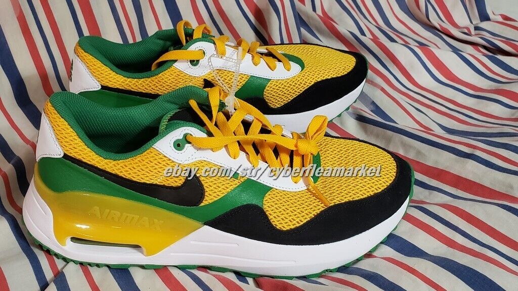 Nike Air Max SYSTM Yellow Green Oregon Ducks Sneakers DZ7738-700 Men's Size 10.5