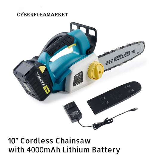 TERRADISE Cordless Electric Chainsaw for Home Gardening Woodwork Hedge Trimming