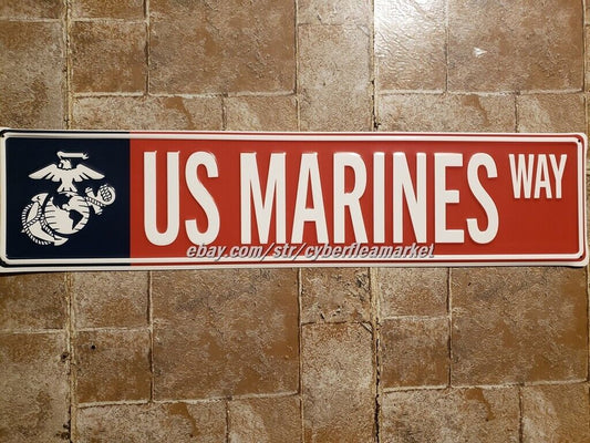 MARINE CORPS Street Sign US MARINES WAY aluminum