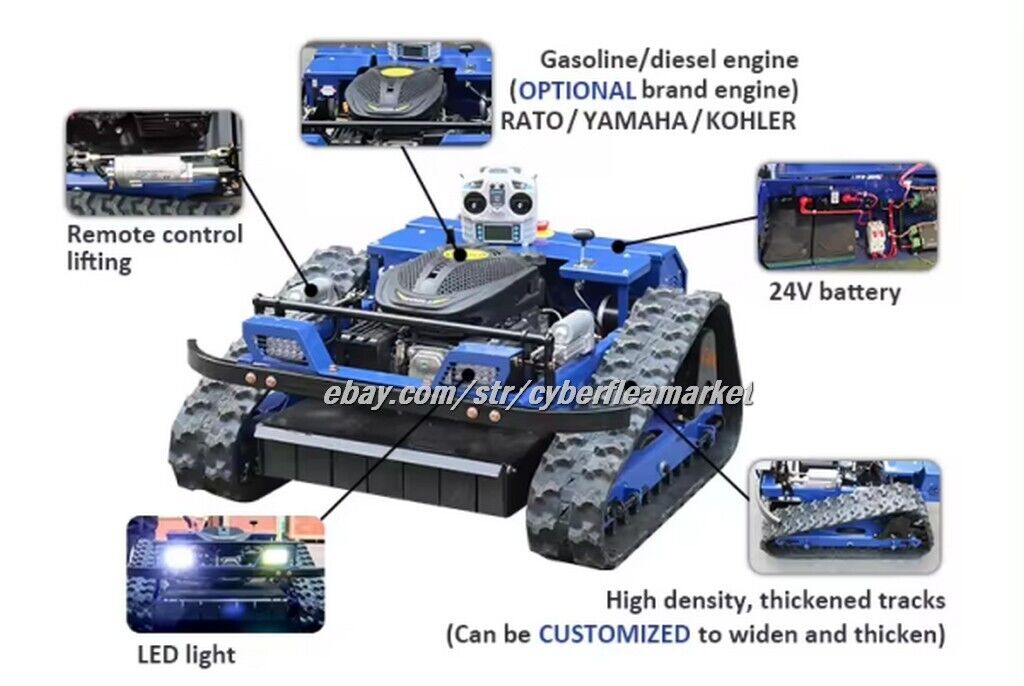 Remote Control Track Lawn Mower with EPA RATO Engine (BLUE) -South Carolina