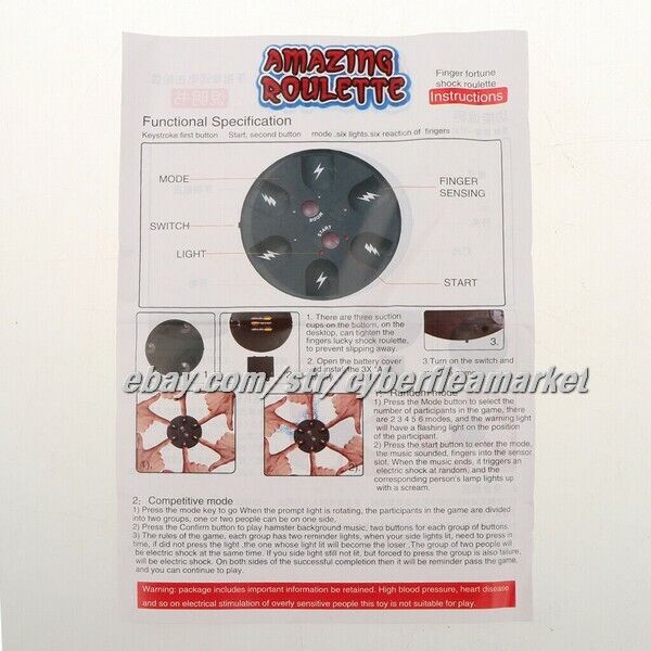 Funny Shocking Shot Roulette Game Reloaded Lie Detector Electric Shock Toy NEW