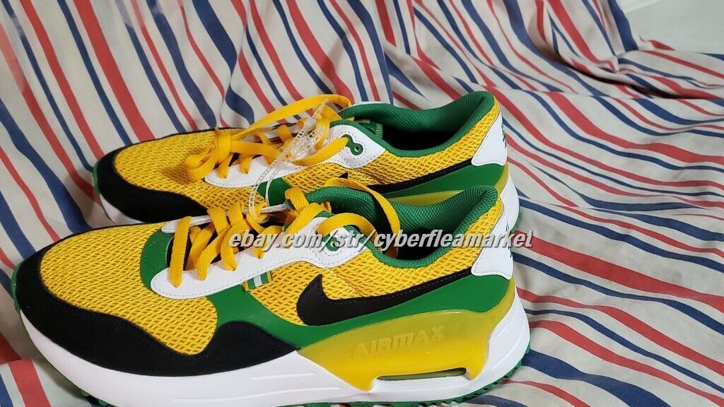 Nike Air Max SYSTM Yellow Green Oregon Ducks Sneakers DZ7738-700 Men's Size 10.5