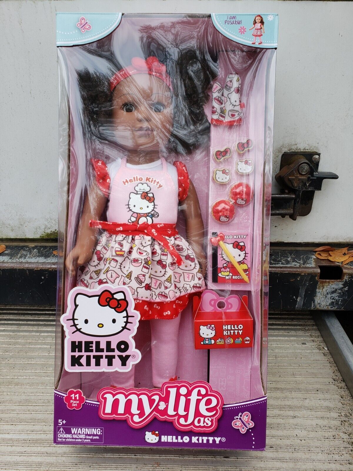 My Life As 18 inch Poseable Black Hello Kitty Baker Doll with Dark Brown Hair