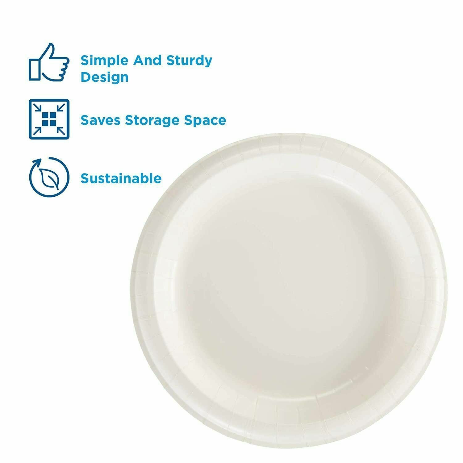 One Case of Dixie Basic 8 1/2” Light Weight Paper Plates White - 500 ct.