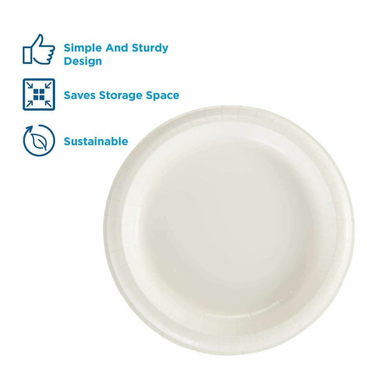One Case of Dixie Basic 8 1/2” Light Weight Paper Plates White - 500 ct.