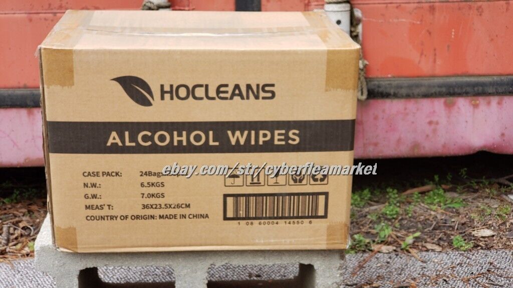 Hocleans 75% Alcohol wet Sanitizer Wipes 24 PACKS of 50 (1200 Wipe) NEW CASE