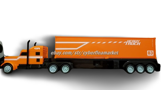 RC Semi Truck & Trailer 18 Inch 2.4Ghz Fast Speed 1:16 Scale RECHARGEABLE ORANGE