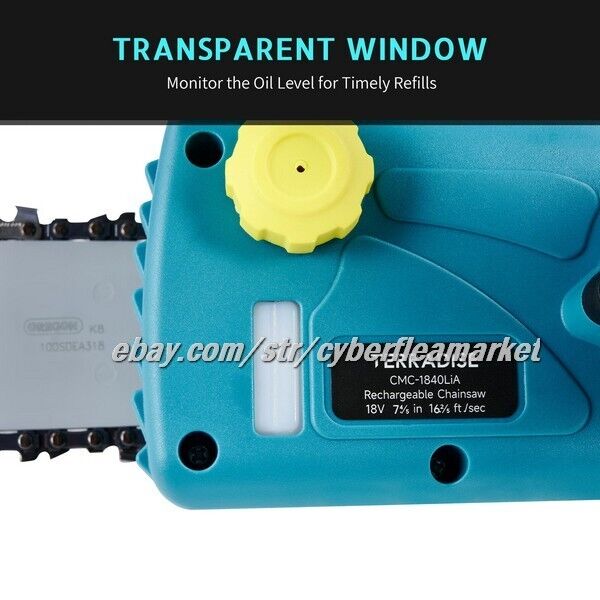 TERRADISE Cordless Electric Chainsaw for Home Gardening Woodwork Hedge Trimming