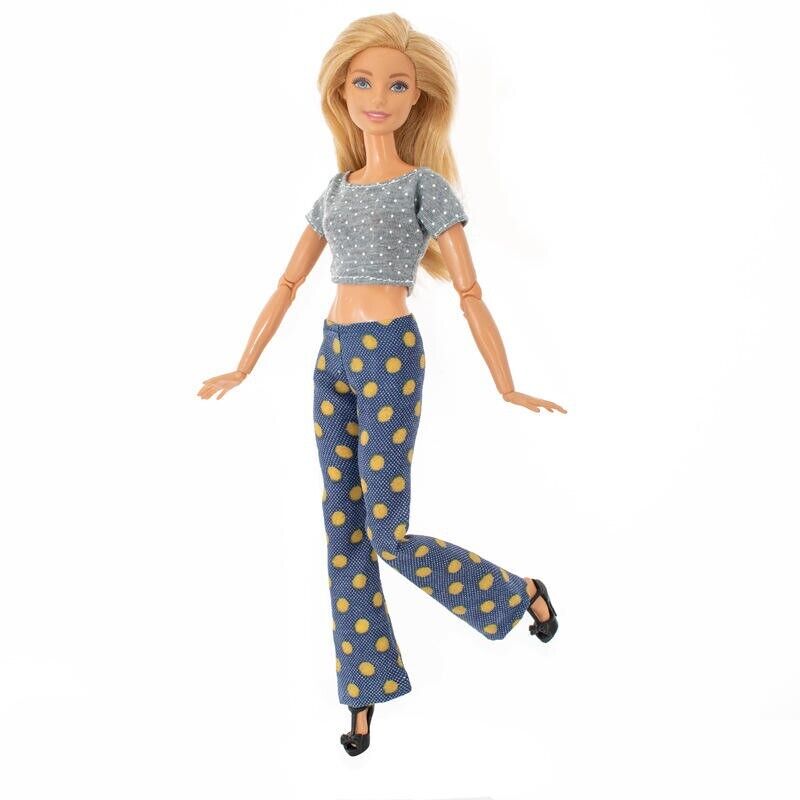 Premium Designer Black Fashion Clothes Set for 11.5" Doll Outfits TOPS&BOTTOMS