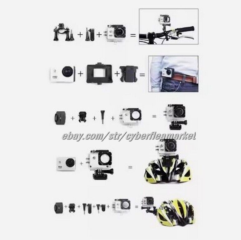 Waterproof 4K Action Sport Camera 20 MP Recorder HD 1080P Camcorder Video 170°