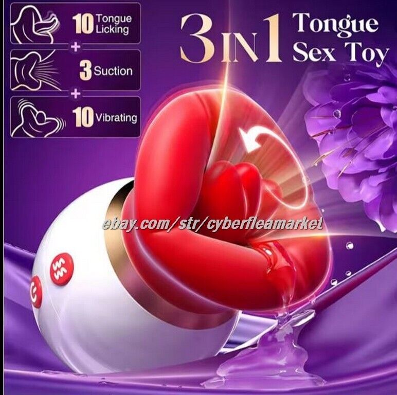 Tongue Licking Sucking Vibrator Nipples Anal Clit Stimulator Sex Toys for Women